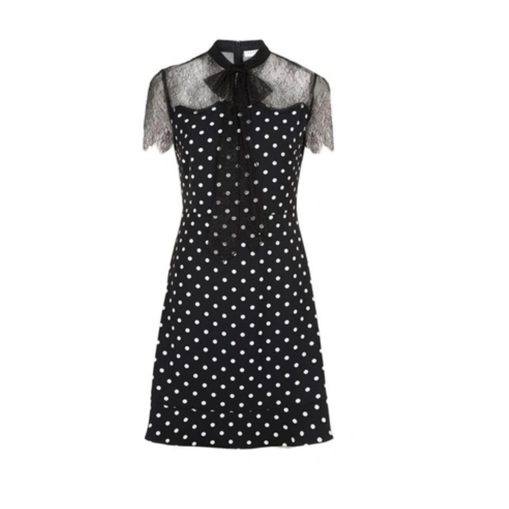 Sandro Evita polka dot lace mini dress